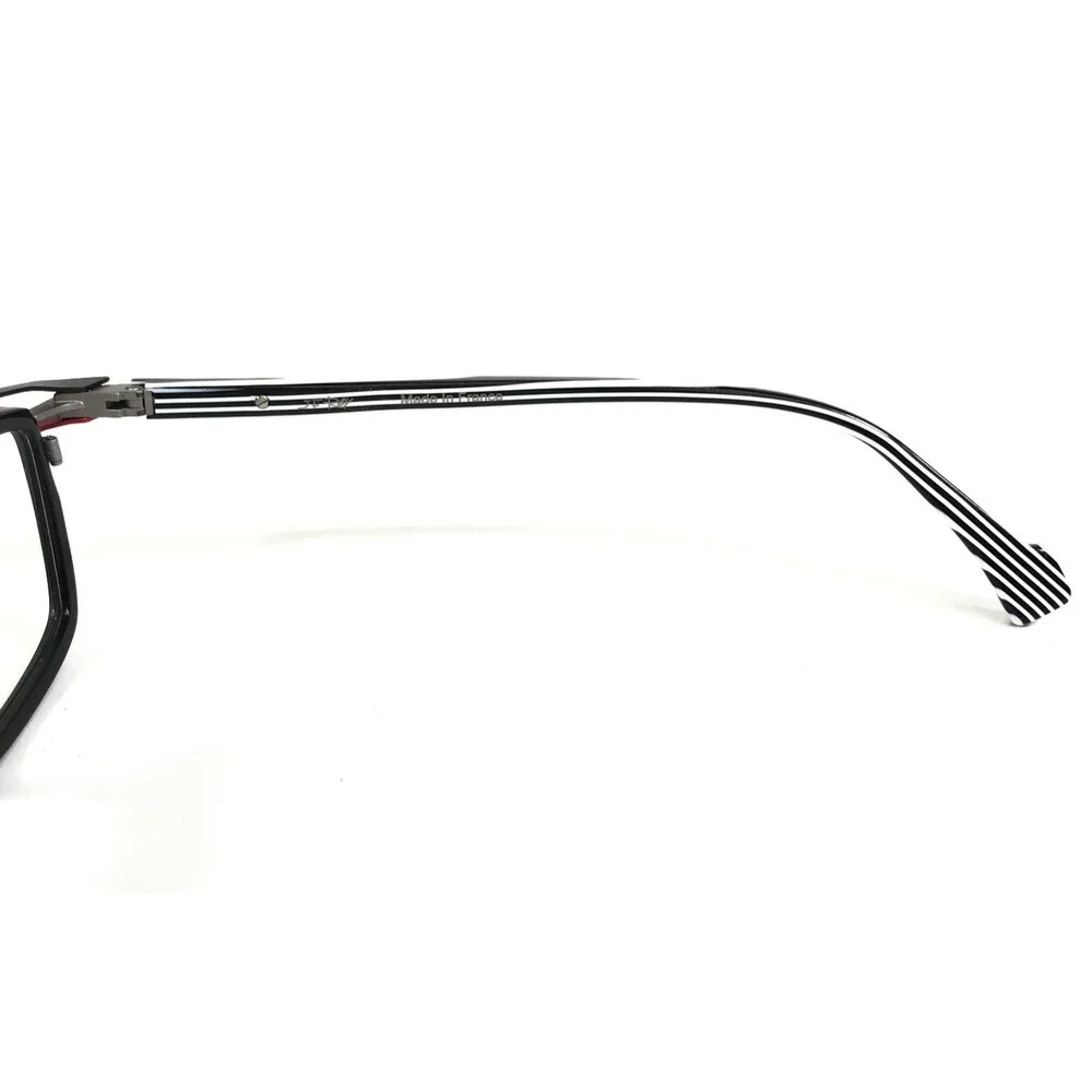 J. F. Rey Eyeglasses Frames JF2964 0030 Black White Red Square 51-19-140